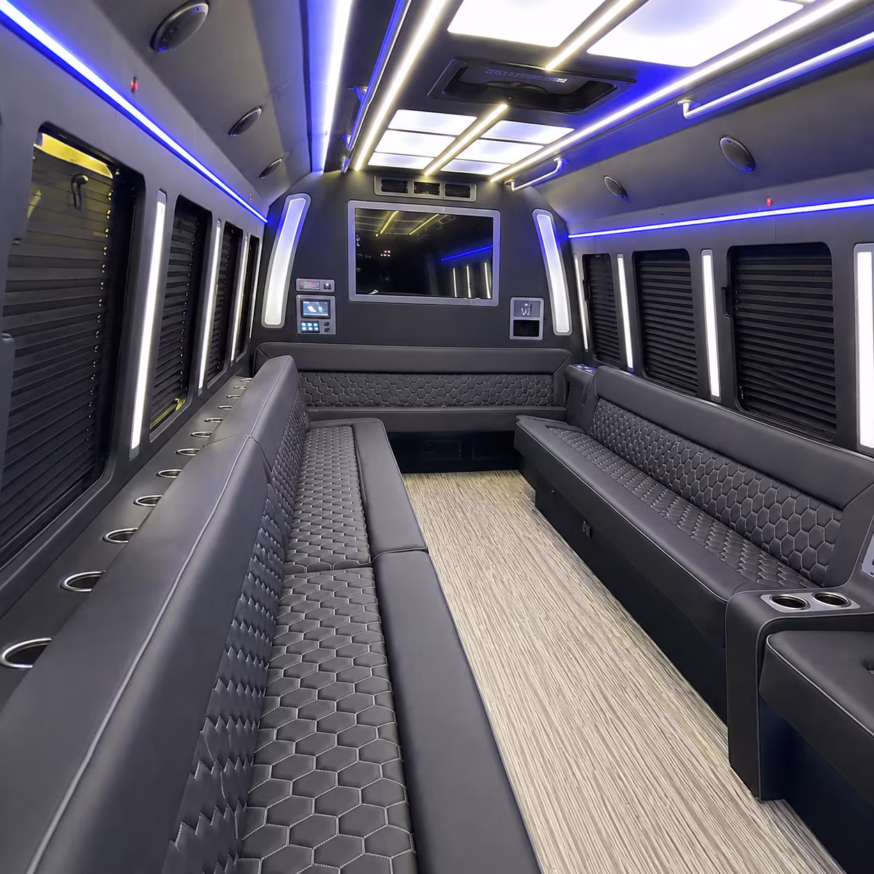 baldwin park 40 passenger party bus inside