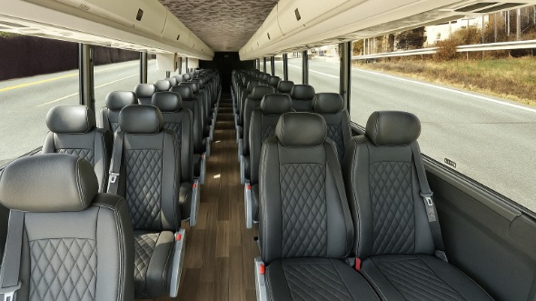 Interior of Charter Bus Company Hacienda Heights's 35 Passenger Minibus in Hacienda Heights