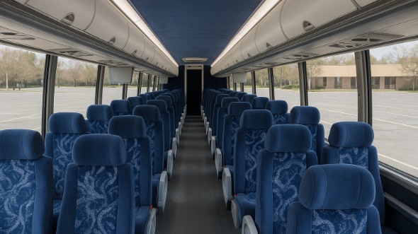 Interior of Charter Bus Company Hacienda Heights's 50 Passenger Charter Bus in Hacienda Heights