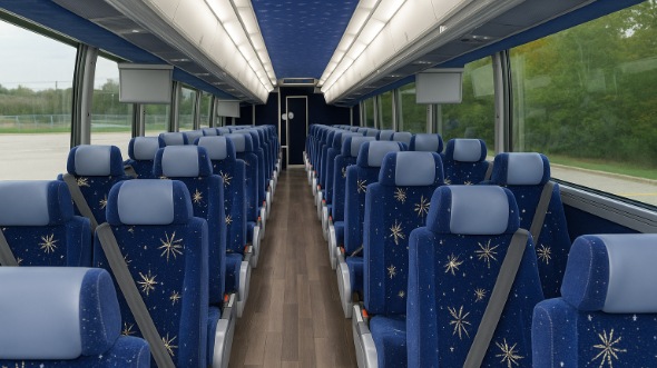 Interior of Charter Bus Company Hacienda Heights's 55 Passenger Charter Bus in Hacienda Heights