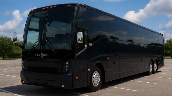 Exterior of Charter Bus Company Hacienda Heights's 56 Passenger Charter Bus in Hacienda Heights