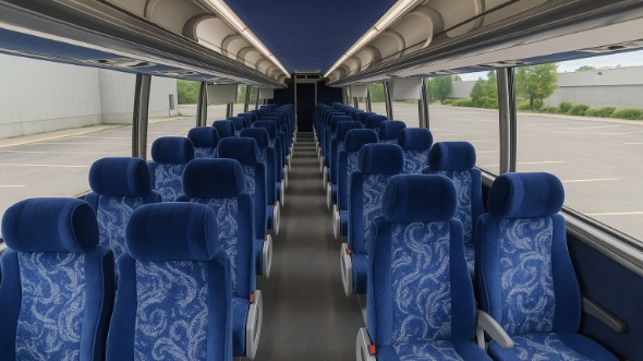 Interior of Charter Bus Company Hacienda Heights's 56 Passenger Charter Bus in Hacienda Heights