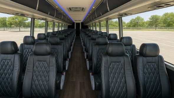 baldwin park 50 passenger charter bus inside