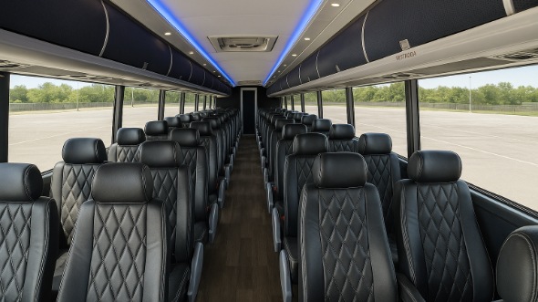 baldwin park 55 passenger charter bus inside