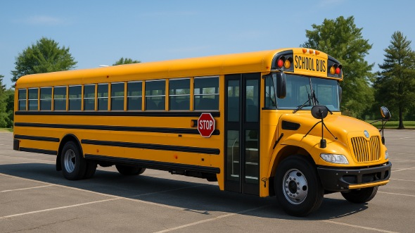 Exterior of Charter Bus Company Hacienda Heights's School Bus in Hacienda Heights