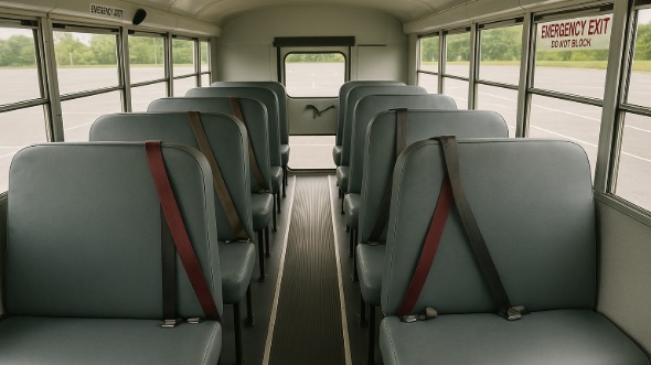 Interior of Charter Bus Company Hacienda Heights's School Bus in Hacienda Heights