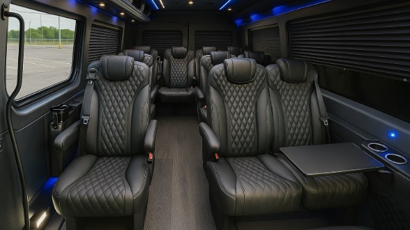 Interior of Charter Bus Company Hacienda Heights's Sprinter Van Rental With Driver in Hacienda Heights